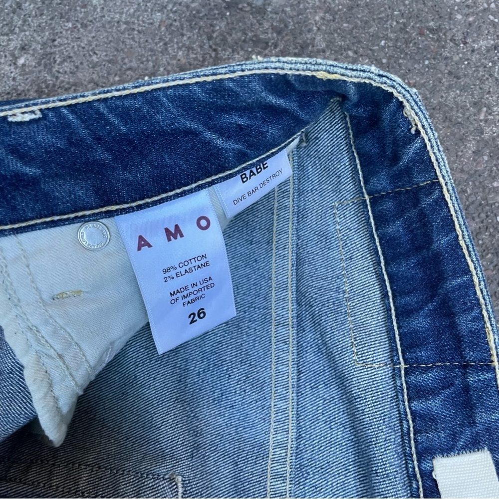 AMO Embroidered Blue Cropped Jeans - Picture 5 of 7